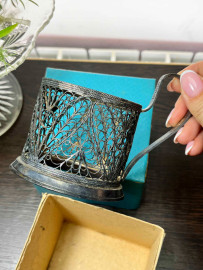 Подстаканник в фабричной коробке. Мстерский з-д ХИ "Ювелир". Скань, филигрань. Винтаж. Картинка 4